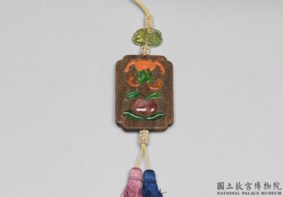 图片[2]-Gem-inlaid agarwood scent pendant with symbols of eternal fortune and longevity, Qing dynasty (1644-1911)-China Archive